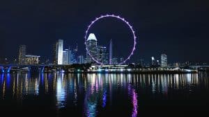 singapore flyer at night