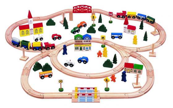 wooden train set