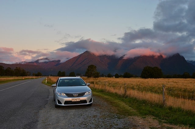 beautiful sunset in New Zealand