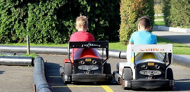 go karts in a theme park